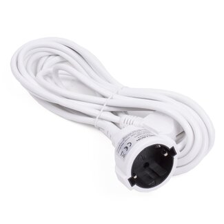 Benson Verlengsnoer - 1-voudig - Randaarde - 5 meter - Wit