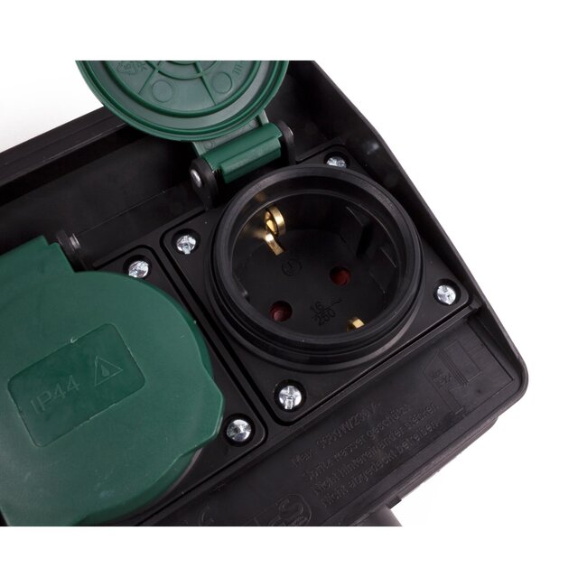 Benson Dubbele tuincontactdoos op spies - 2 voudig - 1,5 meter - spatwaterdicht