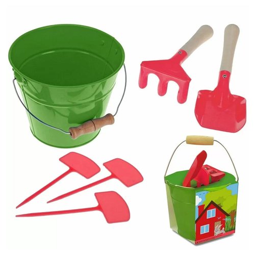 Talen Tools Emmertje met Mini Tuingereedschap - Leeuw & Konijn Talen Tools Emmertje met Mini Tuingereedschap - Leeuw & Konijn