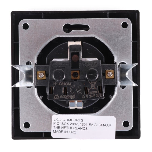 Benson Stopcontact met randaarde en USB A/C - Inbouw - Zwart