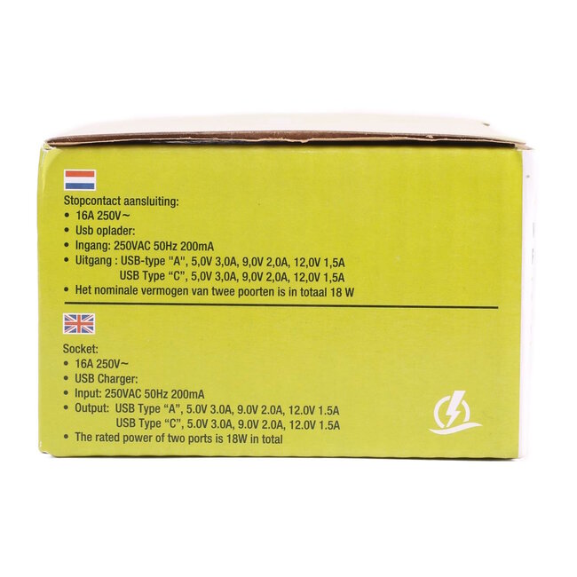 Benson Stopcontact met randaarde en USB A/C - Inbouw - Zwart