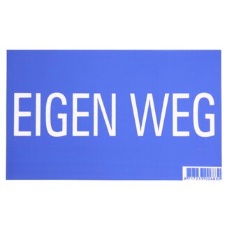 MM Eurotool Bord "EIGEN WEG" Kunststof - Blauw - 20 x 12 cm