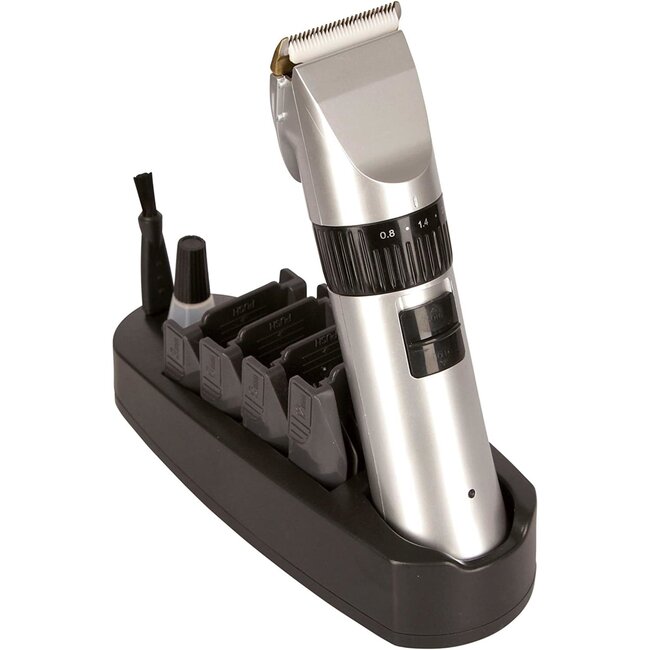 MM Eurotool Draadloze tondeuse - keramische scheerkop - 5 instelbare lengtes - krachtige motor - 4 opzetkammen