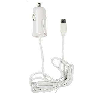 Benson Autolader met Micro USB kabel - 1.2 meter - 12-24V - 1A - wit