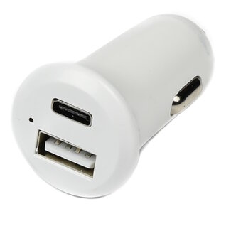 Benson Autolader - USB A en Type-C - 3A - 12-24V - Wit - Snel en Efficiënt Opladen