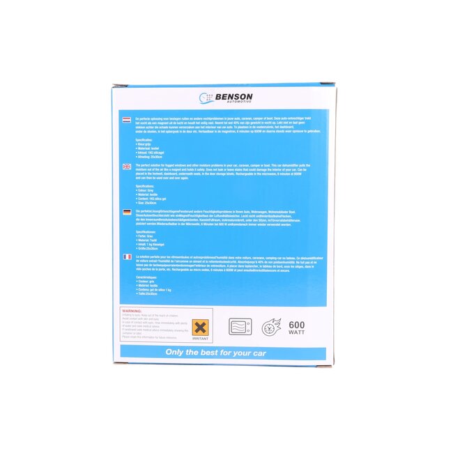 Benson Herbruikbare auto-ontvochtiger - 1 kilo - voorkomt beslagen ruiten en schimmel