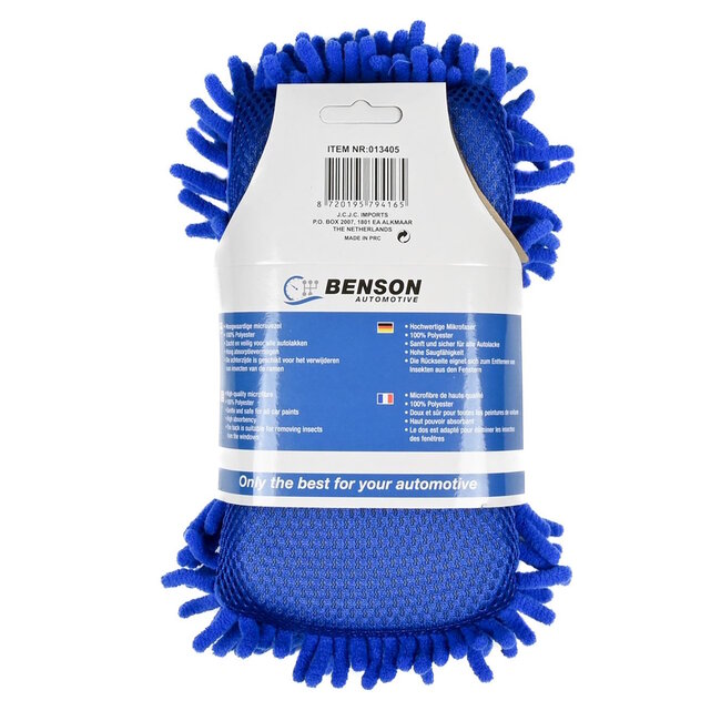 Benson Microvezel was- en insectenspons - dubbelzijdig - blauw