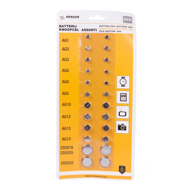 Raymax Batterij Knoopcel Assortiment - 24 stuks