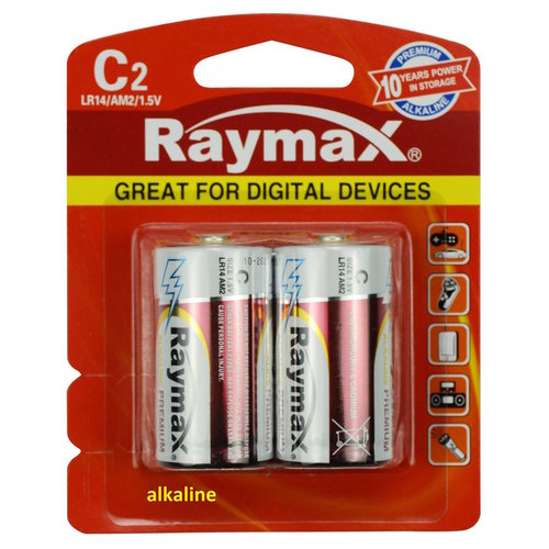 Raymax Batterij Alkaline LR14 Type - C - 1.5V - 2 stuks Raymax Batterij Alkaline LR14 Type - C - 1.5V - 2 stuks