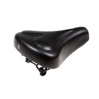 Selle Comfortabel gel fietszadel - hartvorm - synthetisch leer - 250 x 216 mm - zwart