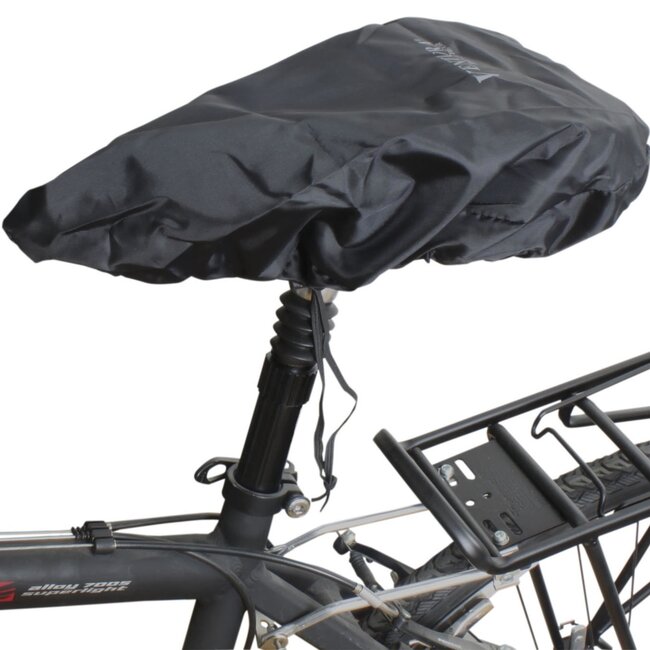 Lastpak Regenhoes zadel - geïntegreerd opbergzakje - universeel - polyester - verstelbaar koordje