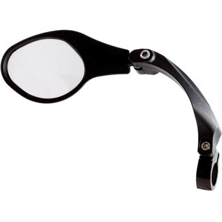 Amigo Ovale fietsspiegel - verstelbaar en onbreekbaar - stuurbevestiging 21-26 mm - zwart