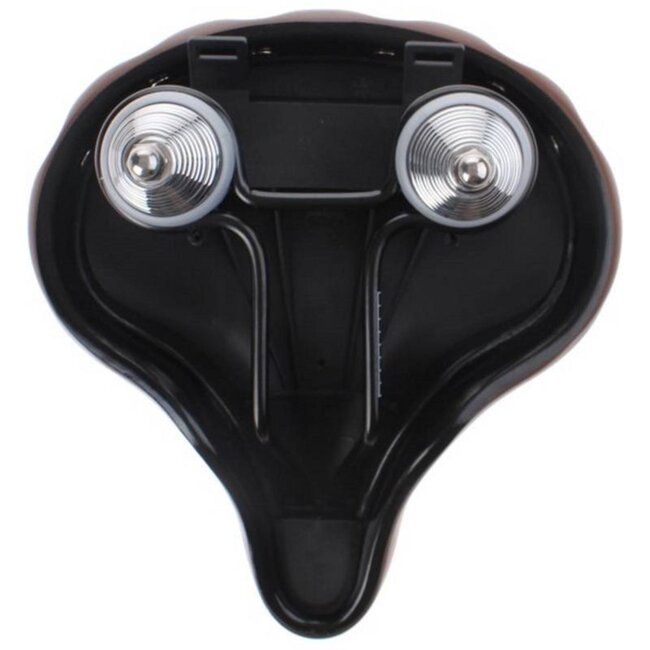 Selle Comfortabel fietszadel - waterdicht - lichtgewicht - geribbeld zwart - 270 mm x 240 mm