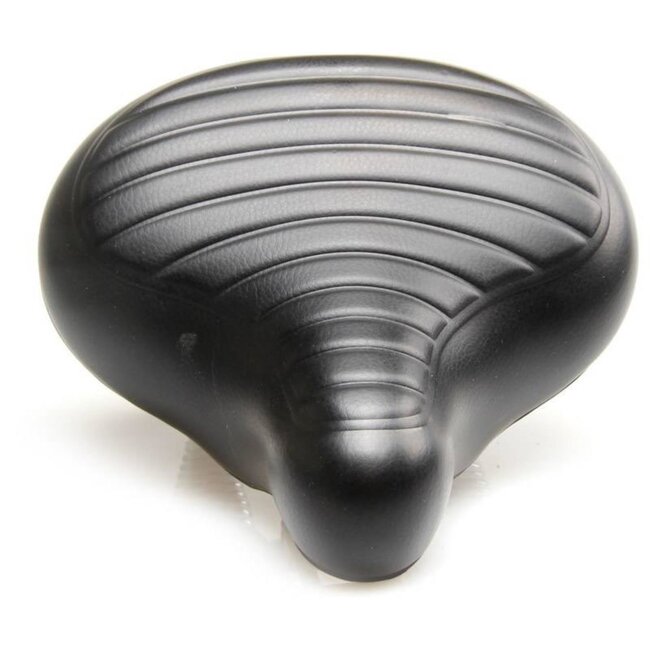 Selle Comfortabel fietszadel - waterdicht - lichtgewicht - geribbeld zwart - 270 mm x 240 mm