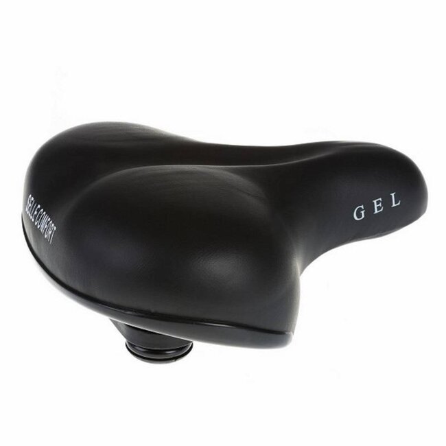 Selle Comfortabel fietszadel met gel en vering - unisex - zwart - 22x25 cm