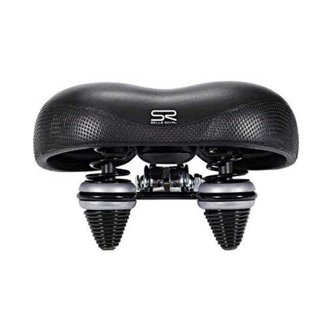 Selle Geveerd fietszadel - Unisex - Comfortabel - Zwart - 24x27 cm