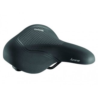 Selle Comfort fietszadel - brede zit - dikke vulling - elastomeer vering - zwart - dames