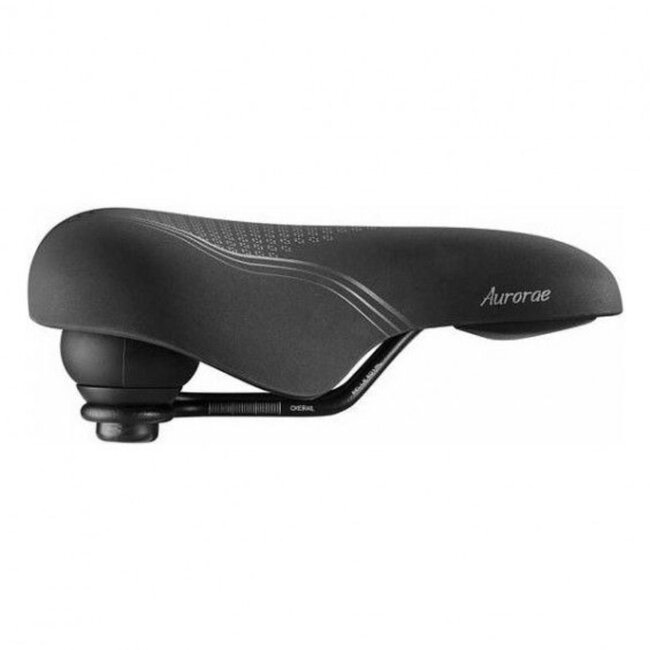 Selle Comfort fietszadel - brede zit - dikke vulling - elastomeer vering - zwart - dames