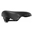 Selle Comfort fietszadel - brede zit - dikke vulling - elastomeer vering - zwart - dames