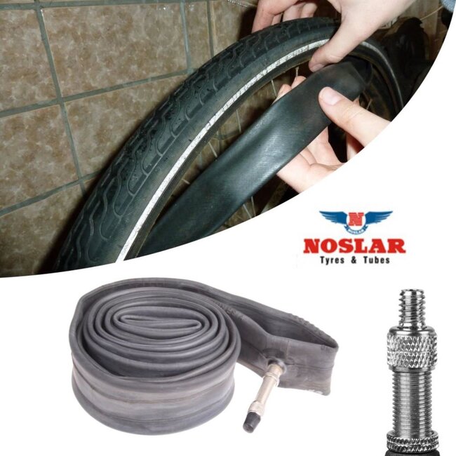 Noslar Binnenband 24 inch - Dunlop ventiel 35 mm - Hoogwaardig rubber - Zwart - 139 gram