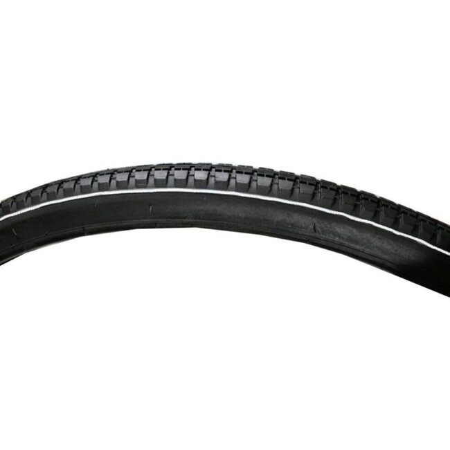 Amigo Retro buitenband - 28 x 1 1/2 - witte lijn - zwart - reflectie