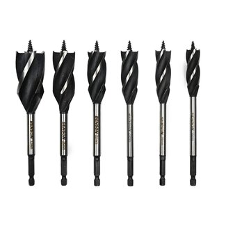 Benson Houtspiraalboor set - 4 voorsnijders - 6 maten - 165 mm - staal