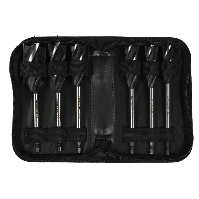 Benson Houtspiraalboor set - 4 voorsnijders - 6 maten - 165 mm - staal