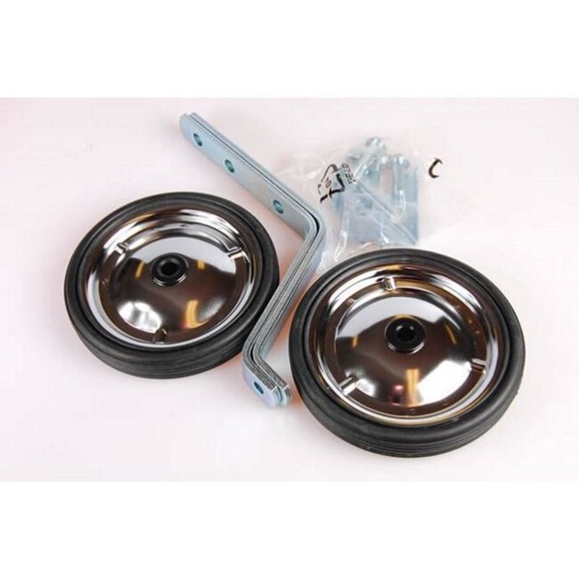 Amigo Zijwieltjes met dubbele bevestiging - Geschikt voor 12-18 inch kinderfietsen - Staal en rubber - Set van 2