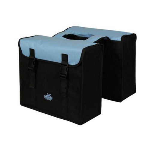 Falkx Dubbele Fietstas - Zwart met Blauw - 34 liter Falkx Dubbele Fietstas - Zwart met Blauw - 34 liter
