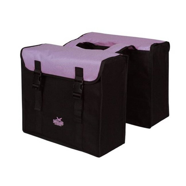 Falkx Dubbele fietstas - waterproof - 34 liter - zwart/paars