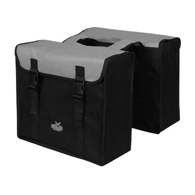 Falkx Dubbele fietstas - 34 liter - zwart/zilver - waterproof - eenvoudig te monteren