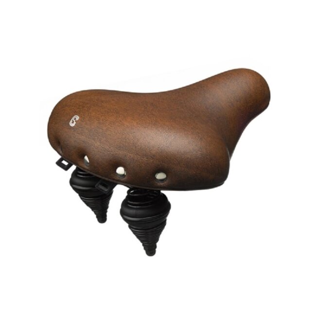 Selle Comfortabel retro fietszadel - waterdicht kunstleer - XL - bruin