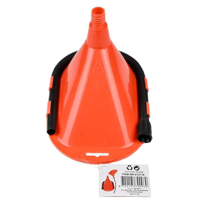 Benson Trechter met afneembare slang - Kunststof - 20 x 13 cm - Rood