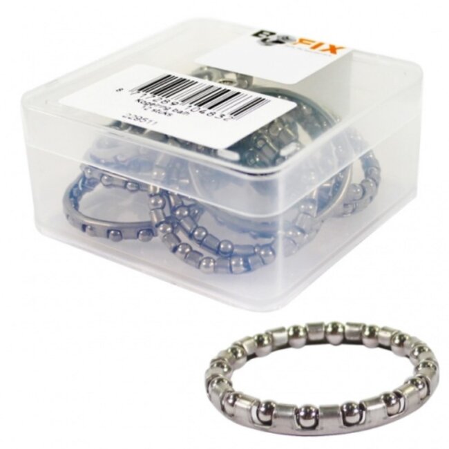 Amigo Kogelring balhoofdset - 12 stuks - staal - chroom - met keerringen - universeel gebruik