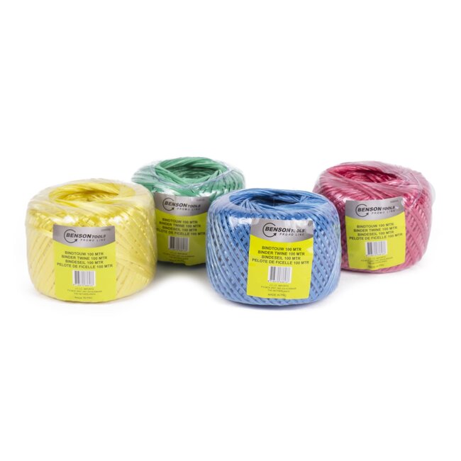 Benson Kleurrijk bindtouw - 100 meter - veelzijdig gebruik - per stuk