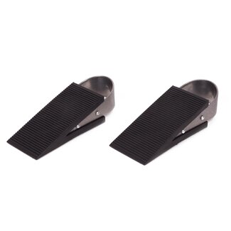 Benson Deurstopper - 13 x 5 x 3 cm - Rubber met RVS - 2 stuks