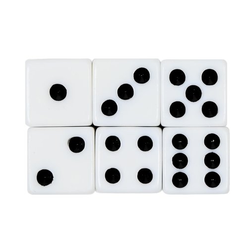 Benson Dobbelsteen - Wit - 6 stuks Benson Dobbelsteen - Wit - 6 stuks