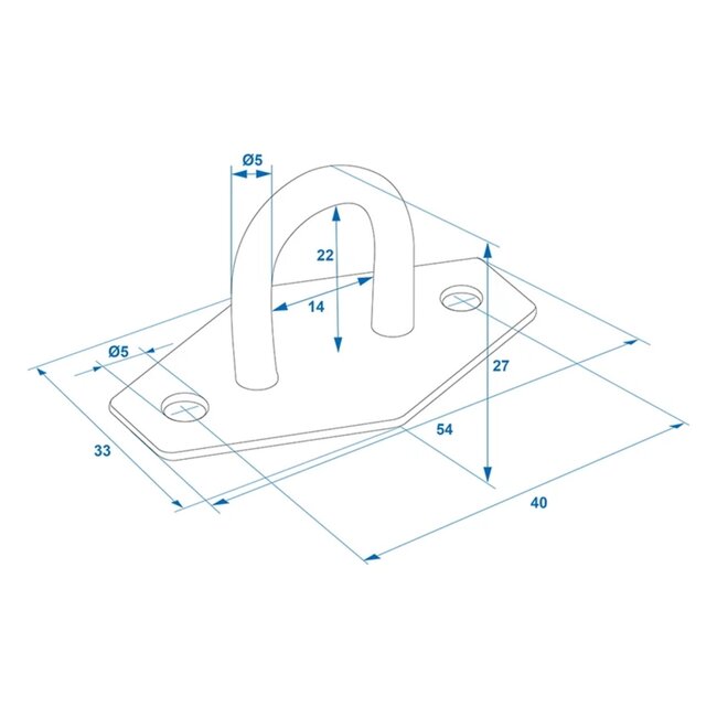 ProPlus Ronde zeilringen - staal - 14 x 22 mm - set van 4 stuks