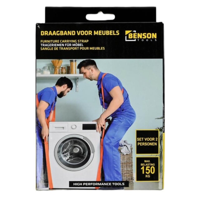 Benson Draagband voor meubels - ergonomisch - verstelbaar - 2 personen - oranje
