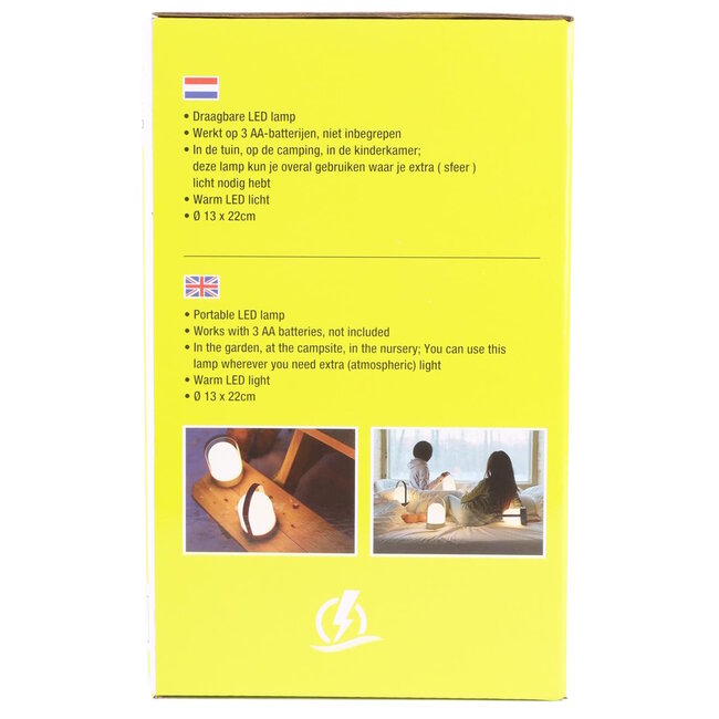 Benson Draagbare LED lamp - 70 lumen - warm licht - zwart - Ø 13 x 22 cm