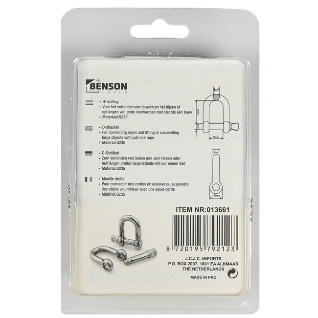 Benson D-sluiting - Ø 5 mm - Set van 2 - Werklast 80 kg - Q235 materiaal