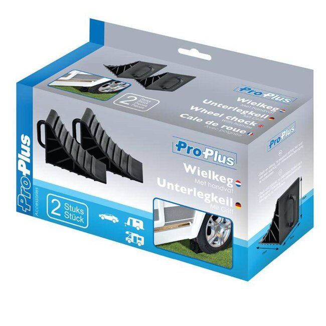 ProPlus Wielkeg met handvat - kunststof - 15 cm - zwart - 2 stuks