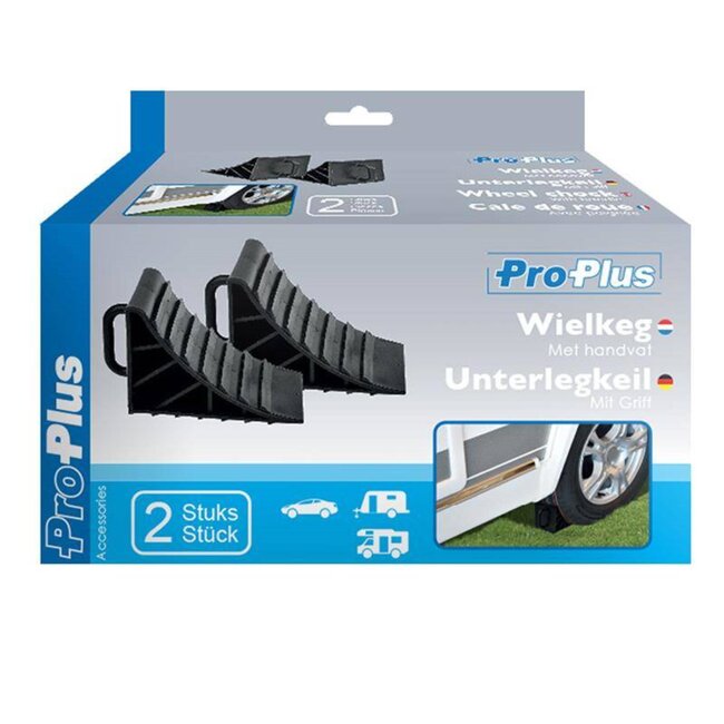 ProPlus Wielkeg met handvat - kunststof - 15 cm - zwart - 2 stuks