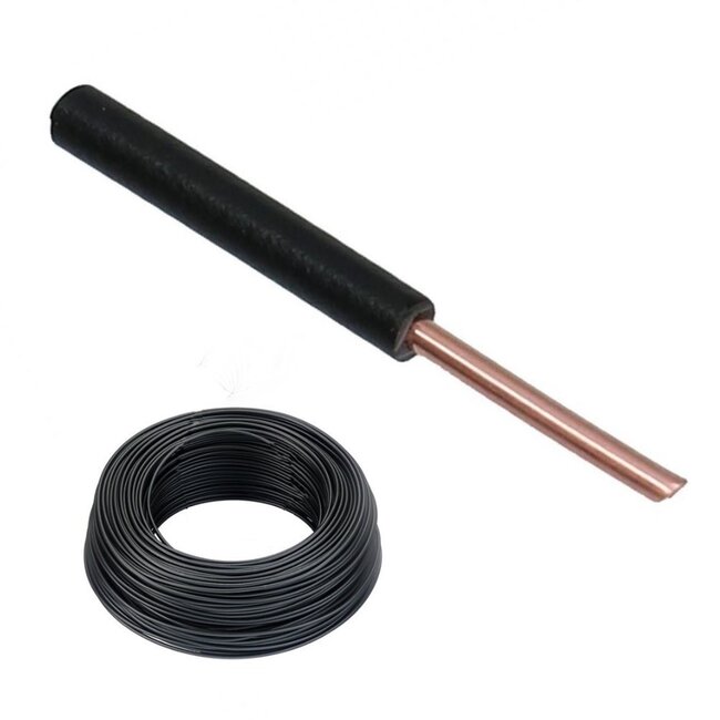 BLS Draad - 1,5 mm² - Zwart - 5 meter - Voor elektrische installaties