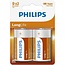 Philips D batterijen - Zinkchloride - Langdurige energie - Milieuvriendelijk - 2 stuks
