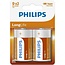 Philips Longlife Zink - D Batterij - 2 stuks