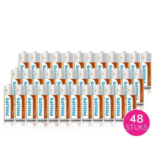 Philips Longlife Batterijen - Penlite - AAA - 48 stuks Philips Longlife Batterijen - Penlite - AAA - 48 stuks