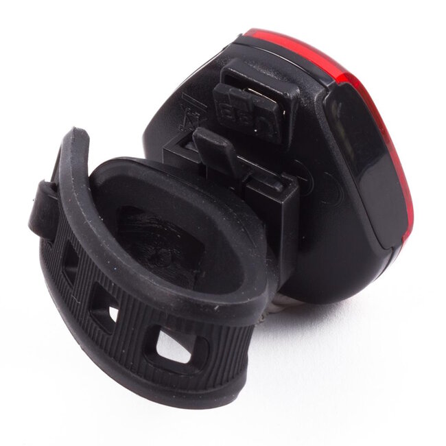 Benson USB-oplaadbare LED fietslamp - regenwaterdicht - rood - 3 lichtstanden - 3 knipperstanden