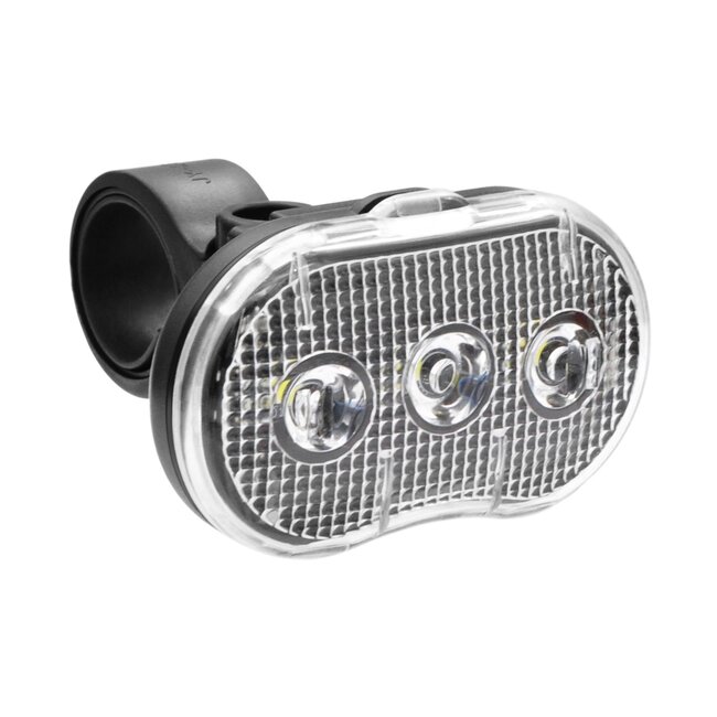 Benson Waterbestendige fietslamp LED - wit - inclusief batterijen - 3 functies