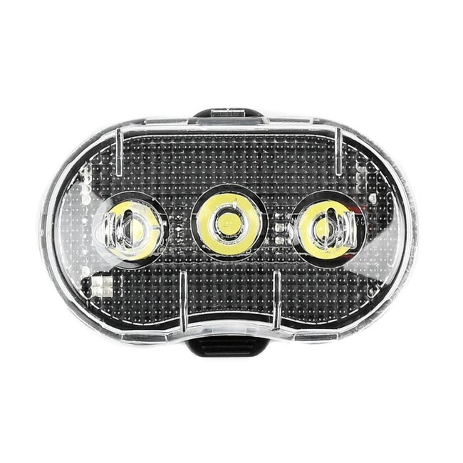 Benson Waterbestendige fietslamp LED - wit - inclusief batterijen - 3 functies